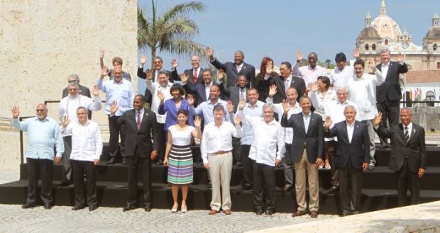 Presidentes das Américas no final da Cúpula de Cartagena, em 2012 (Foto: El Espectador)